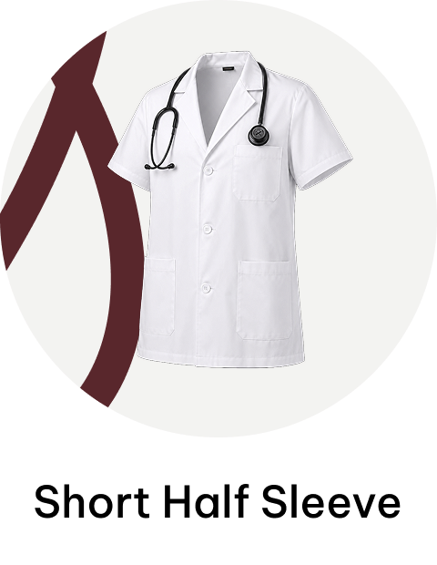 ScrubStory Men Short Labcoat Half Sleeve