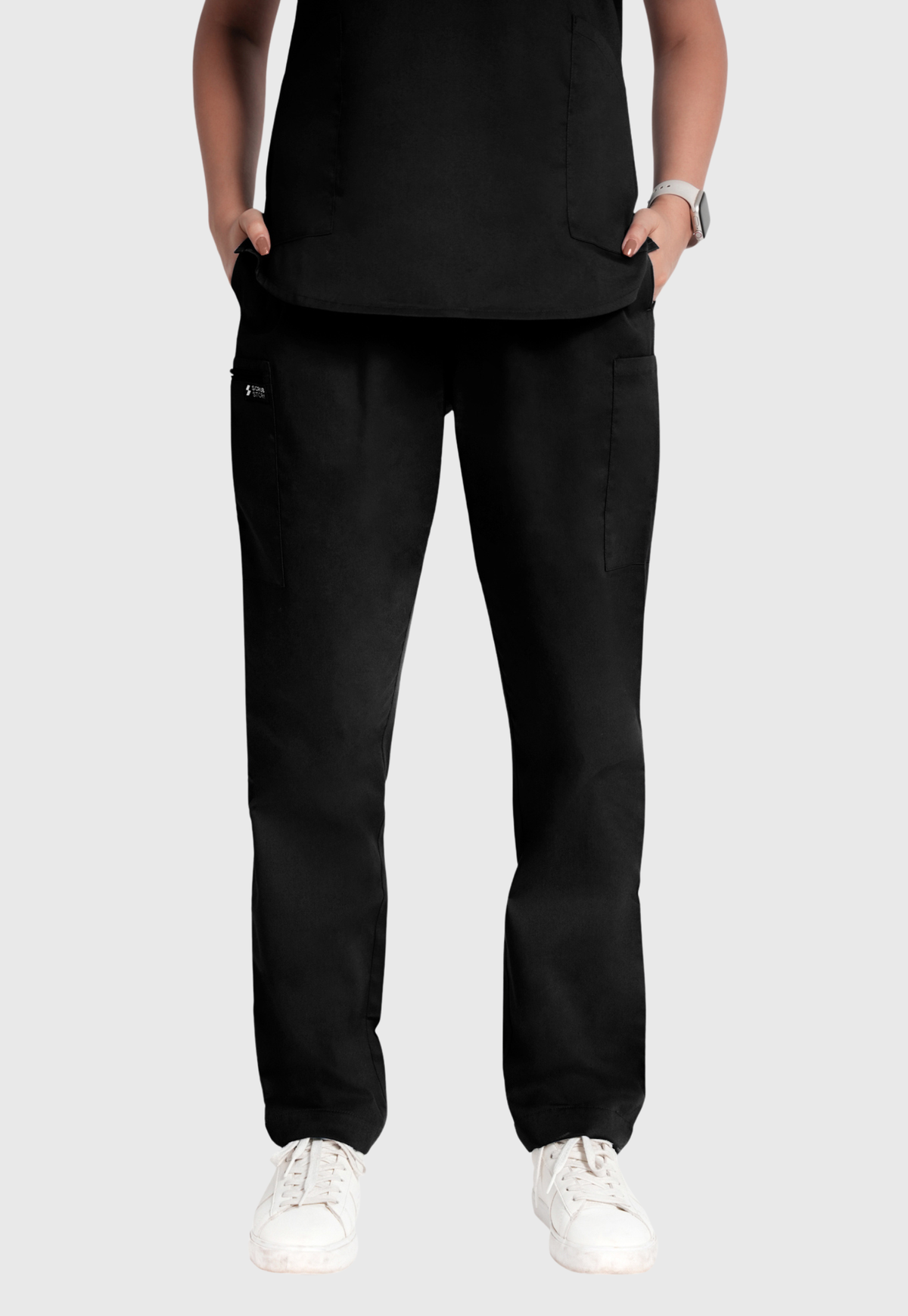 Scrub Pant - Women's Cotton 4 Pockets#color_Kohl Black