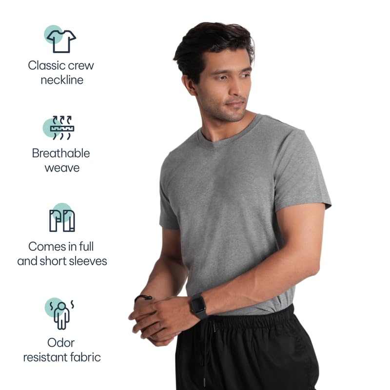 CloudFresh Men Half Sleeve Underscrub#Color_Grey