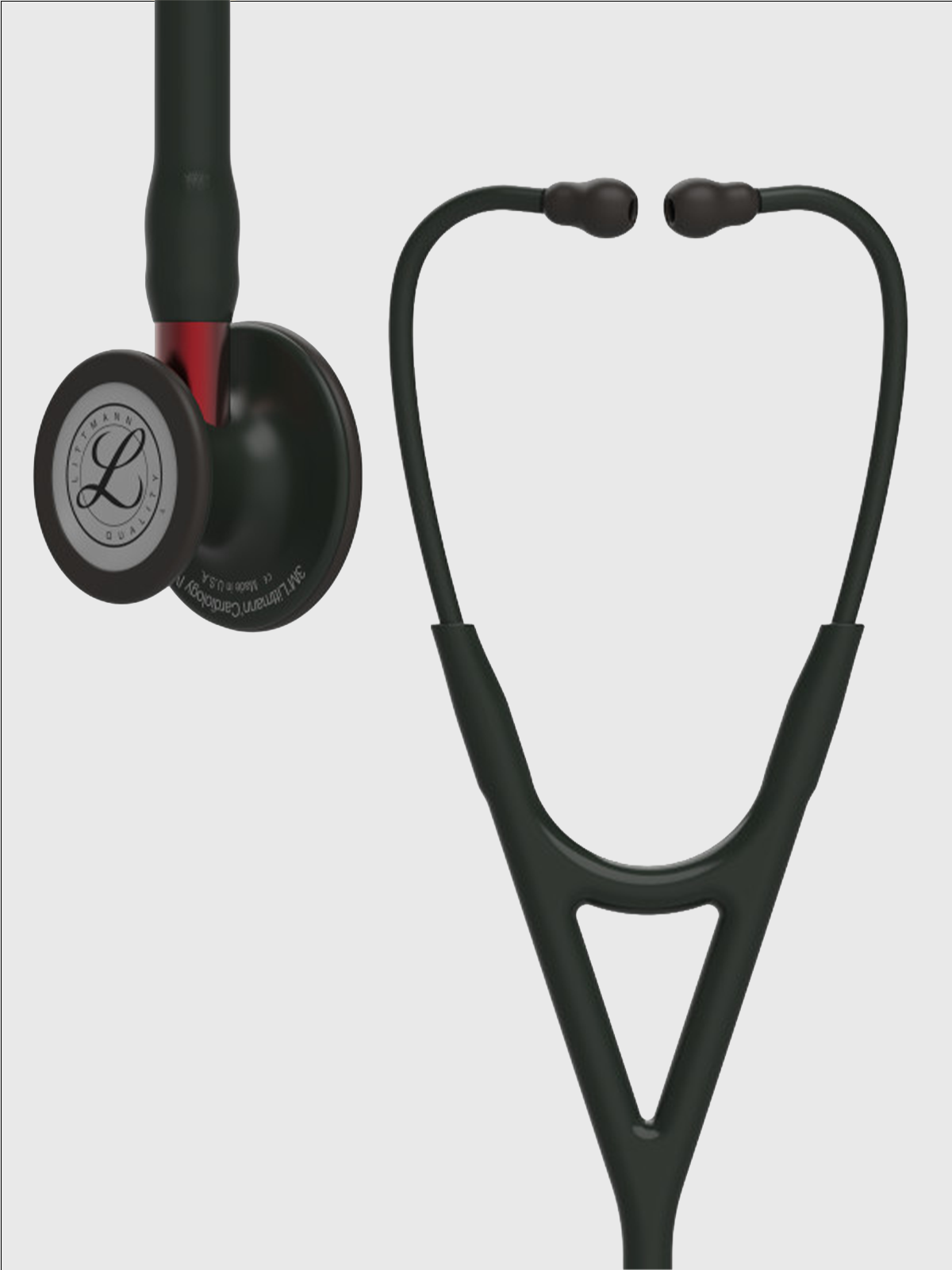 Cardiology IV 6200 with Black Finish Chestpiece, Black Tube and Red Stem