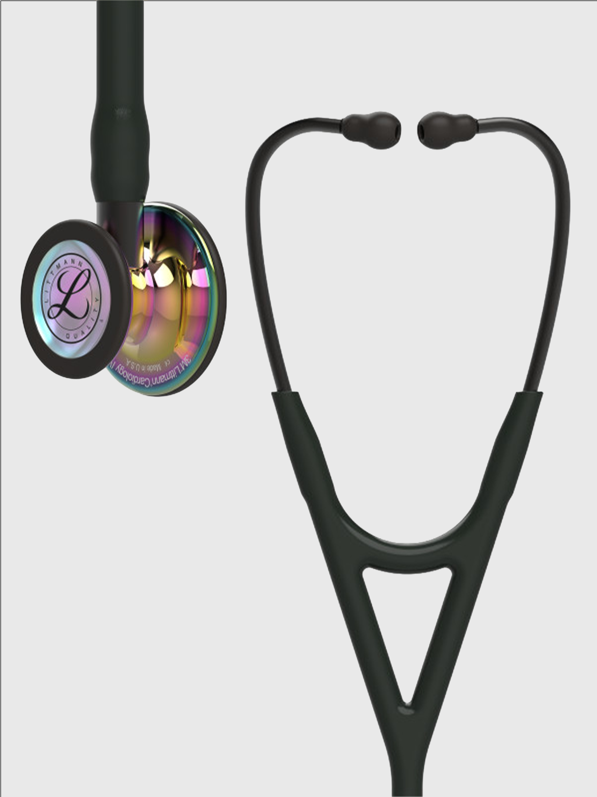 Cardiology IV 6240 with High Polish Rainbow Finish Chestpiece, Black Tube and Smoke Stem