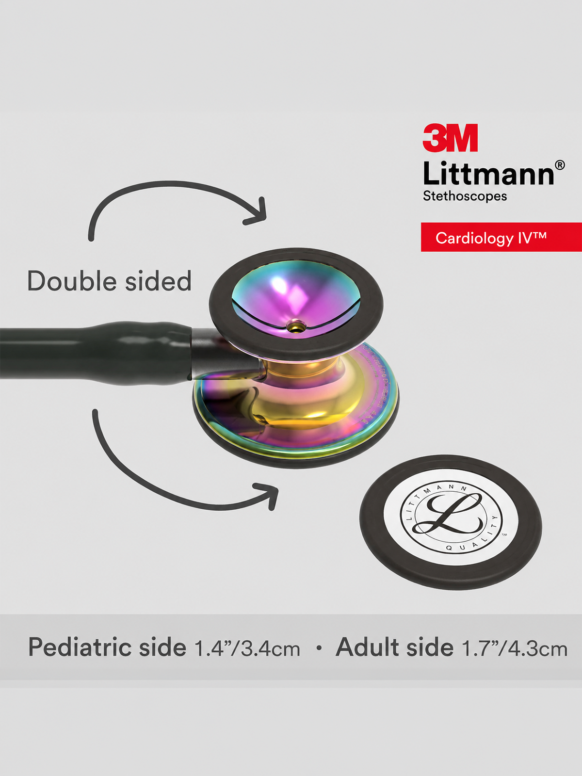 Cardiology IV 6240 with High Polish Rainbow Finish Chestpiece, Black Tube and Smoke Stem