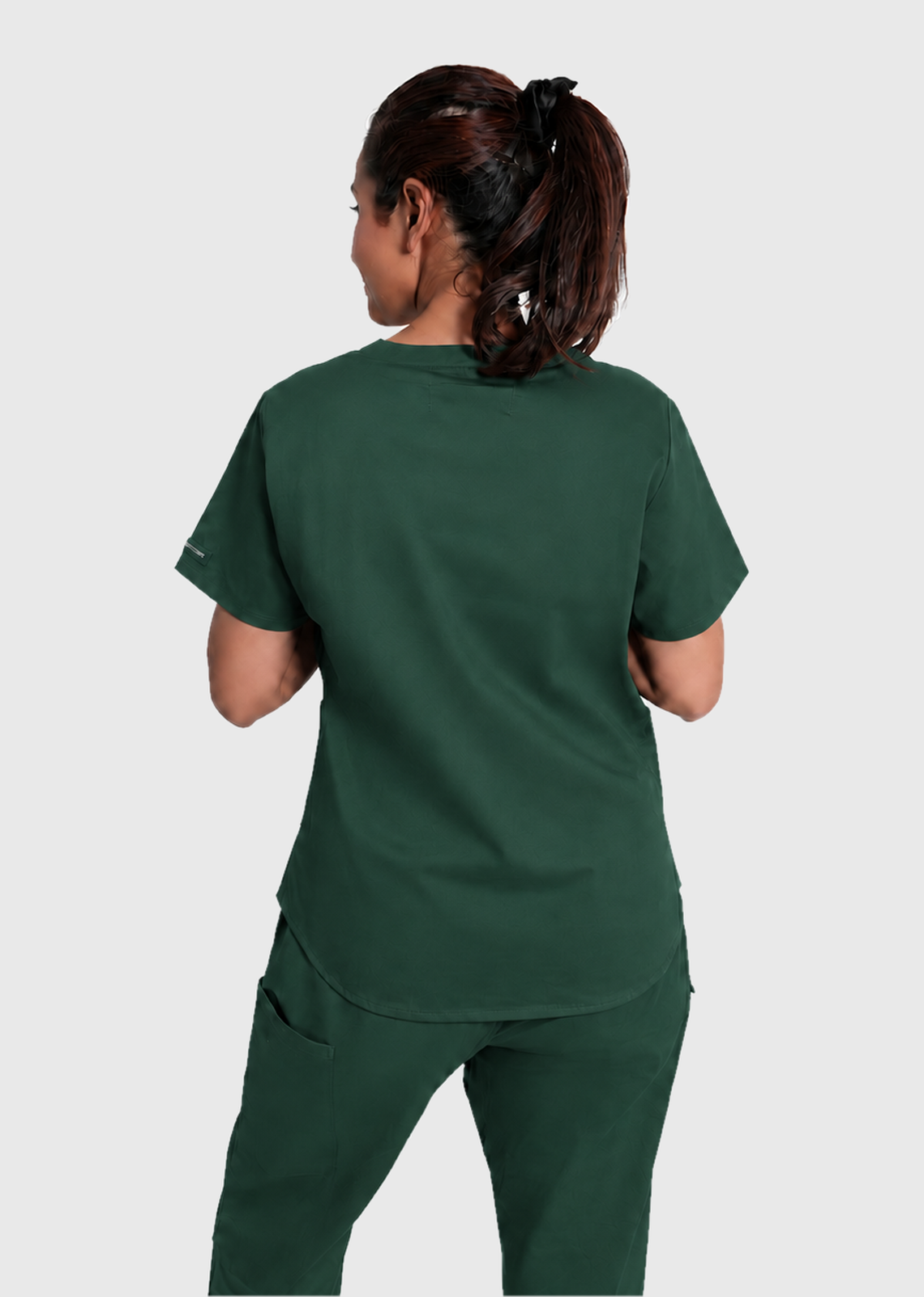 Scrub Top - Women's Cotton V-Neck 2 Pocket#color_Forest Green