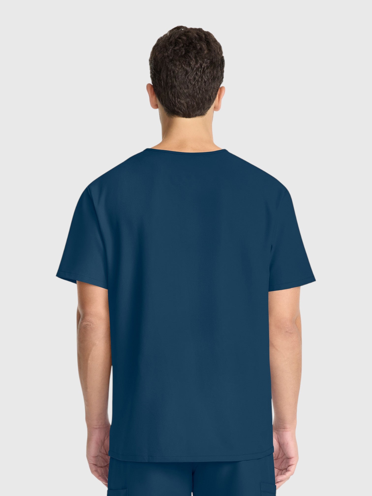 V-Neck Top | Straight Leg Pant 5 Pocket Unisex Scrub Set#Color_Caribbean Blue