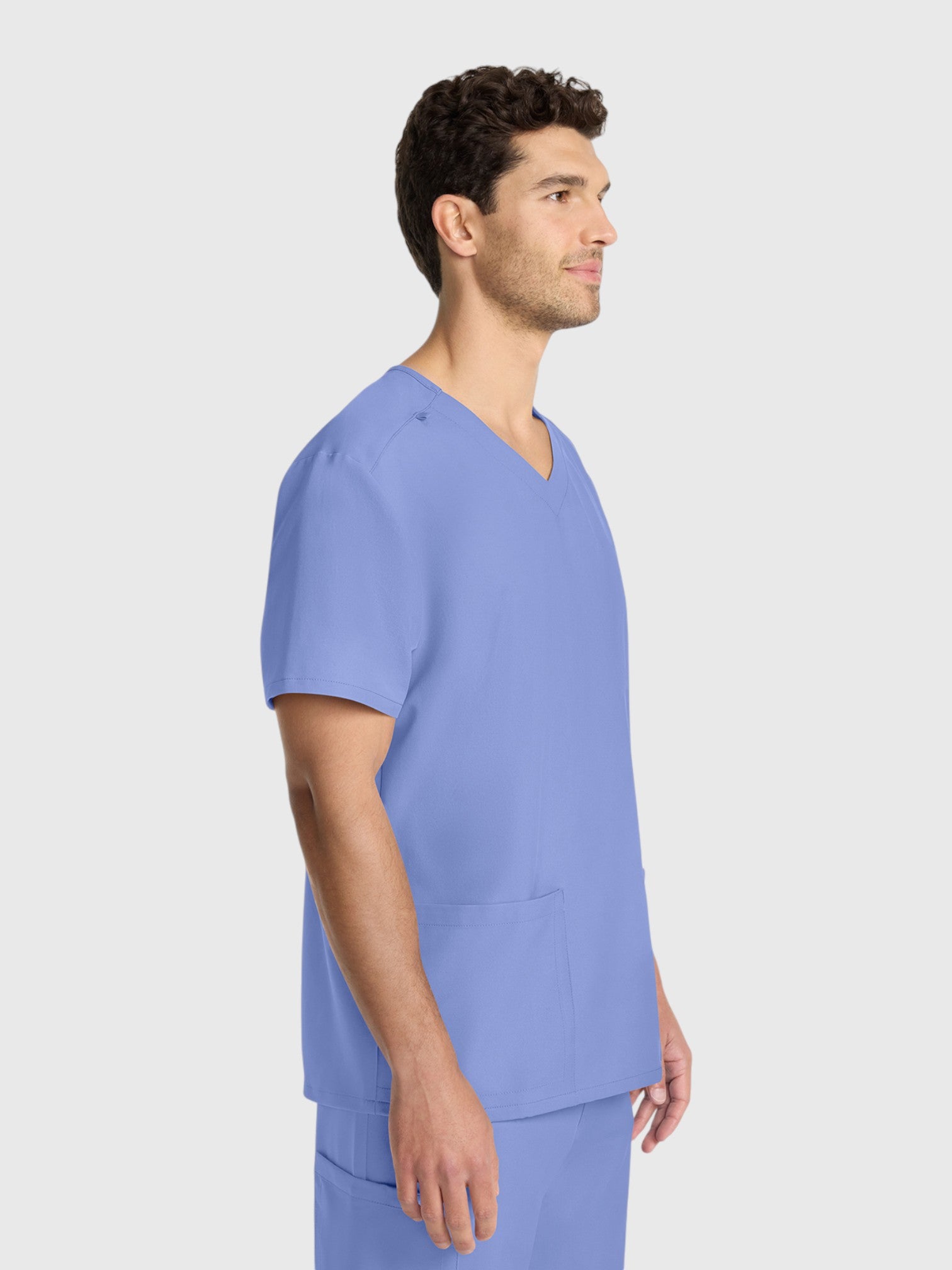 Modern V Neck 2 Pocket Unisex Scrub Top#Color_Ceil Blue