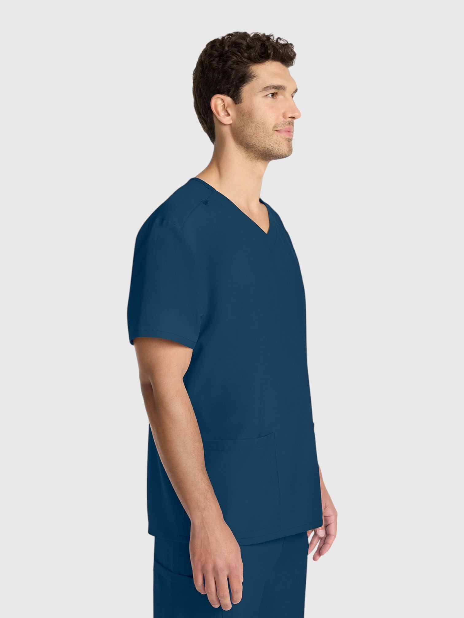 Modern V Neck 2 Pocket Unisex Scrub Top#Color_Caribbean Blue