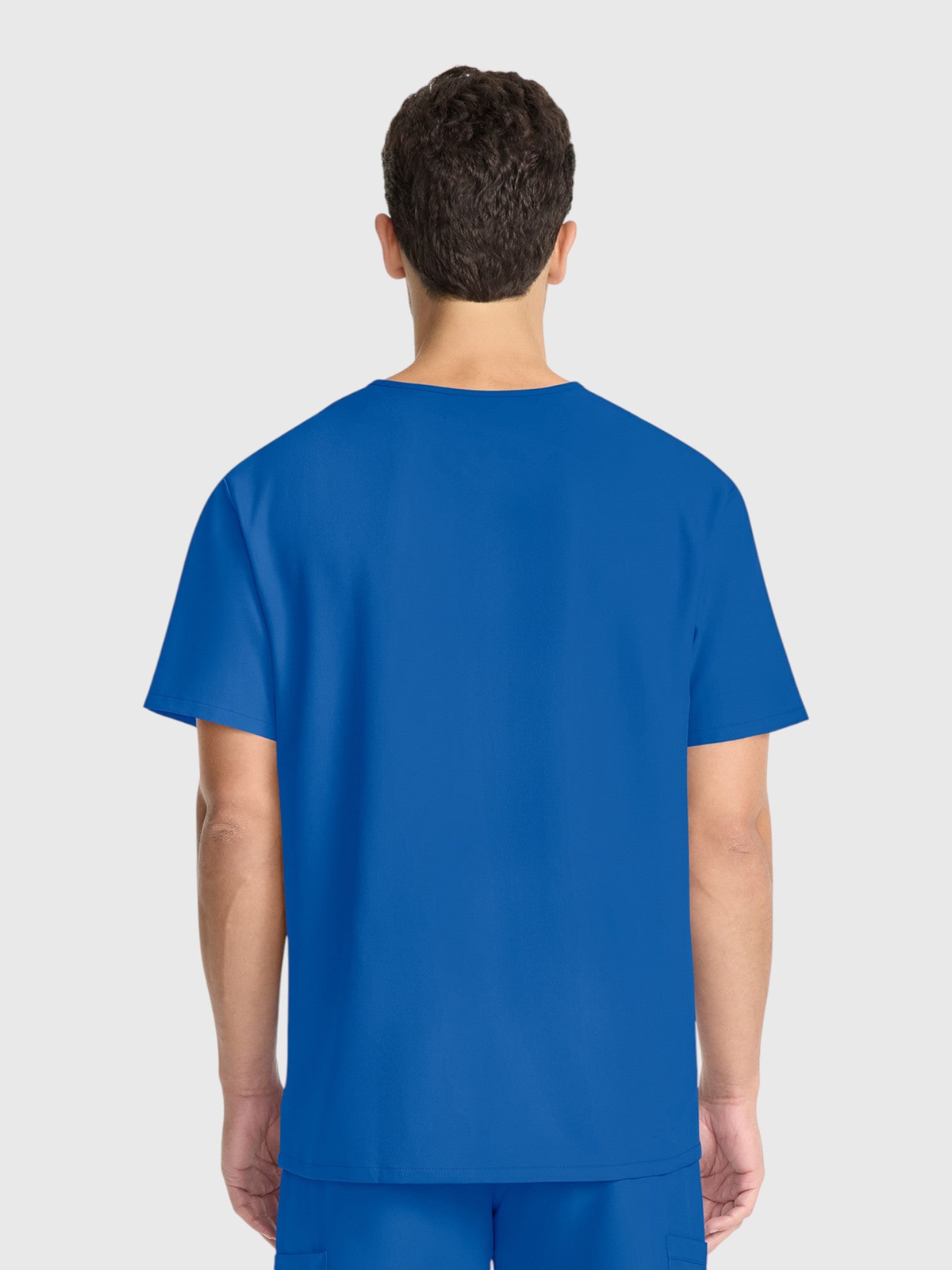 V-Neck Top | Straight Leg Pant 5 Pocket Unisex Scrub Set#Color_Royal Blue