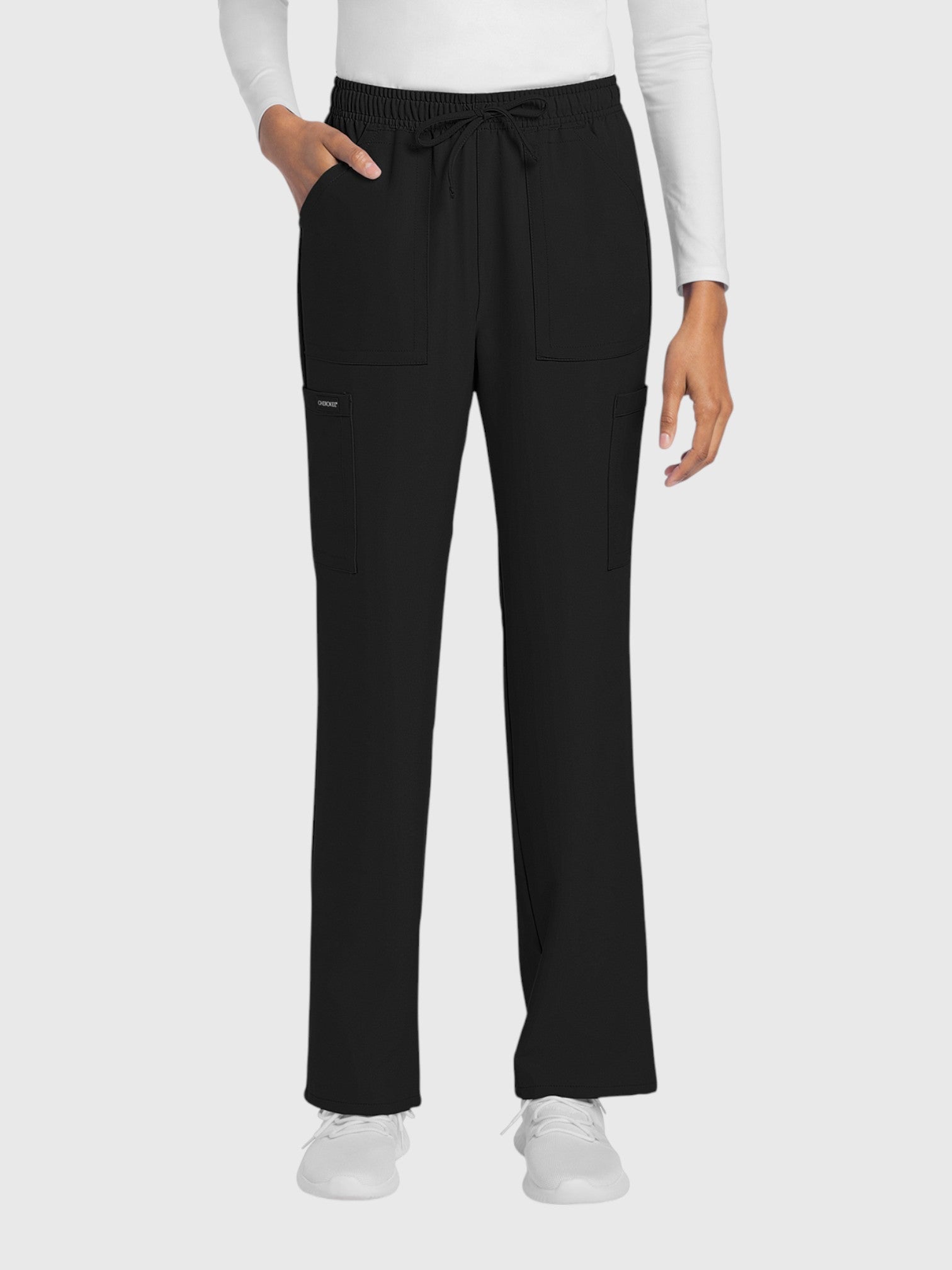 Straight Leg 4 Pocket Women’s Scrub Pant#Color_Black