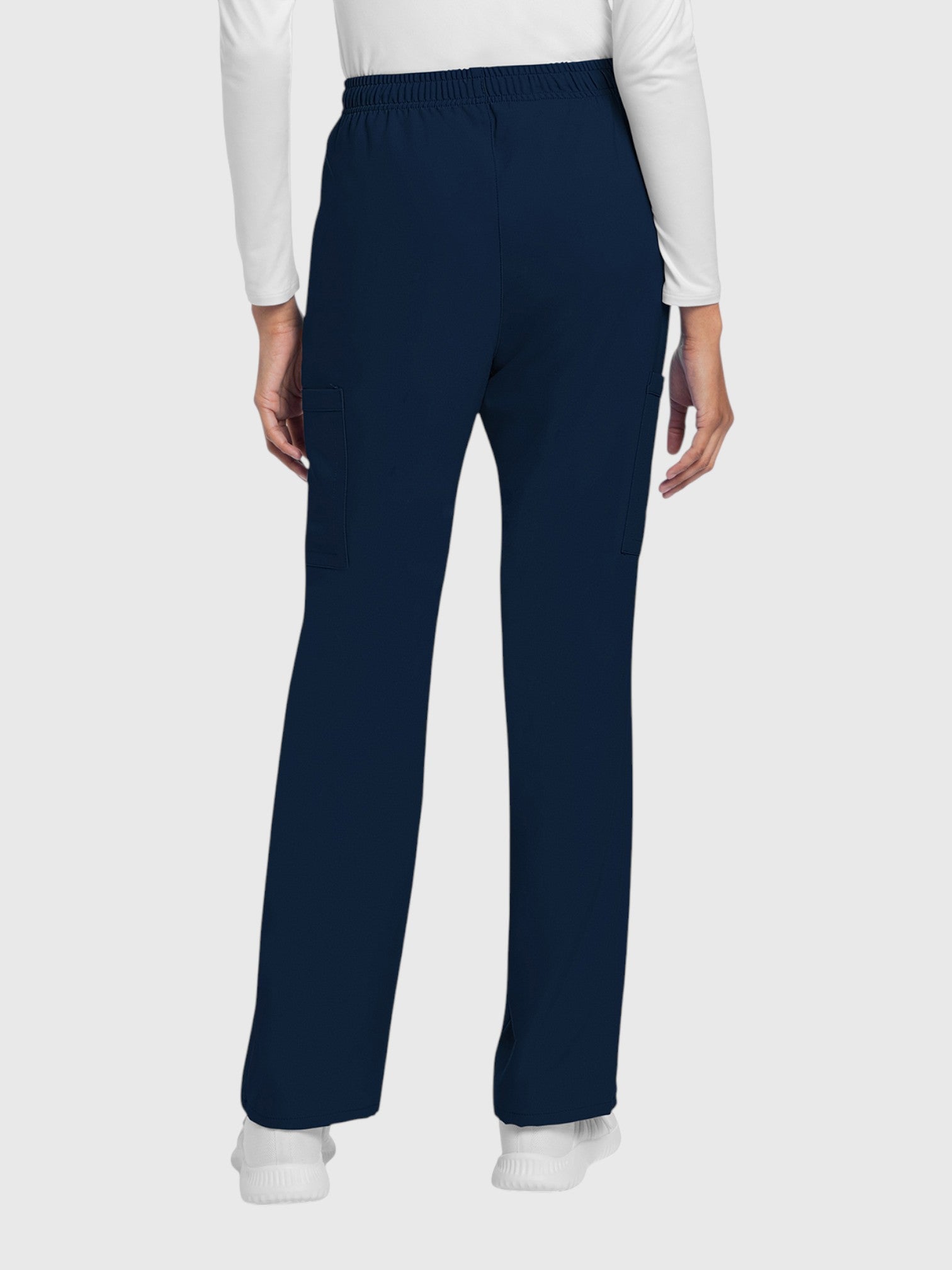 V-Neck Top | Straight Leg Pant 6 Pocket Women's Scrub Set#Color_
Navy Blue