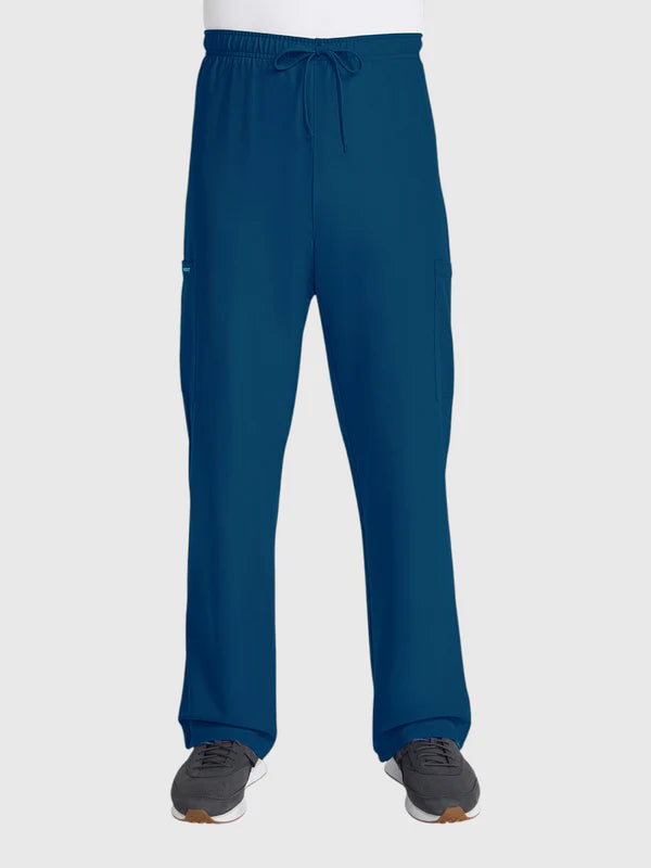 V-Neck Top | Straight Leg Pant 5 Pocket Unisex Scrub Set#Color_Caribbean Blue