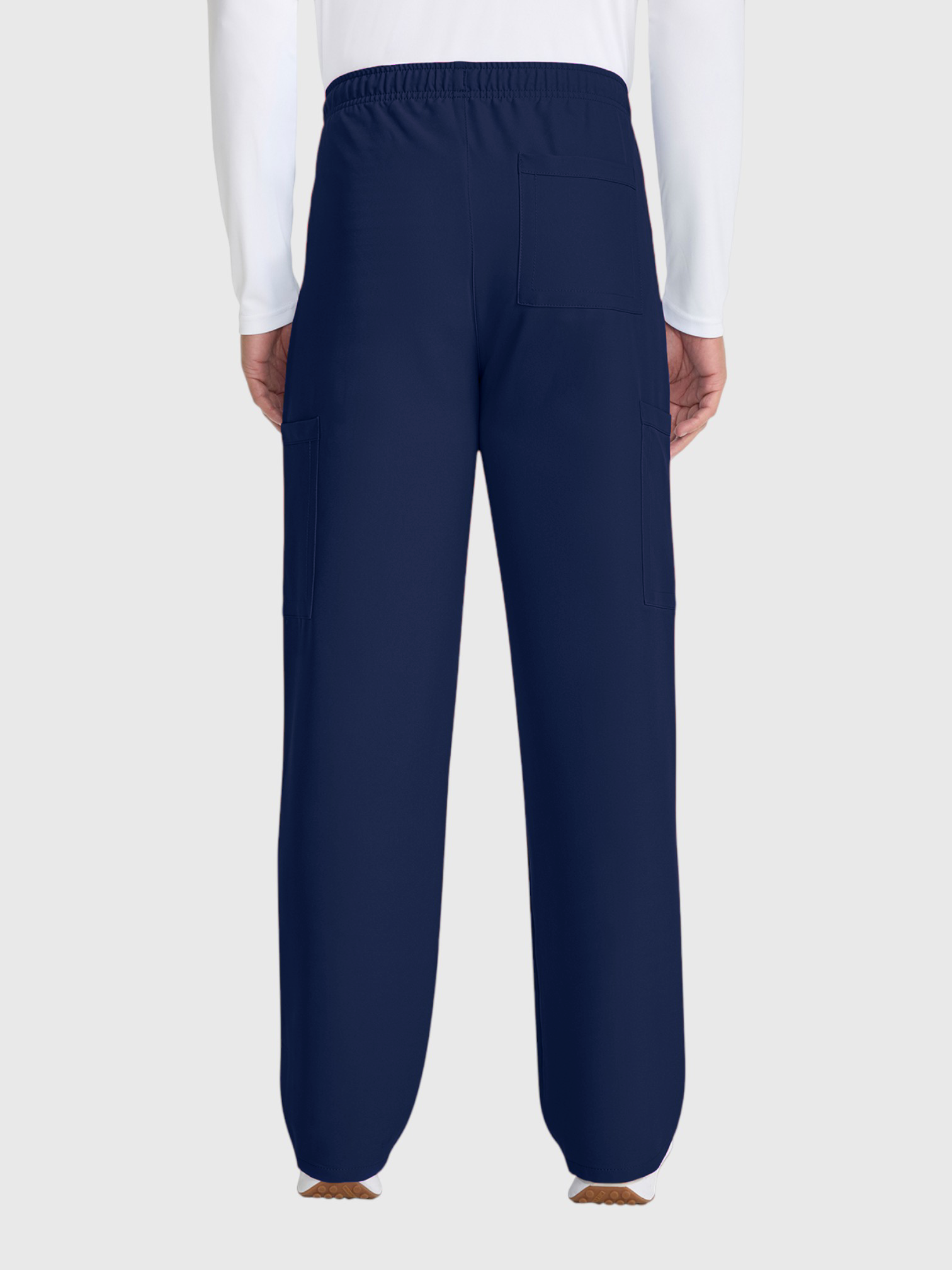 V-Neck Top | Straight Leg Pant 5 Pocket Unisex Scrub Set#Color_Navy Blue