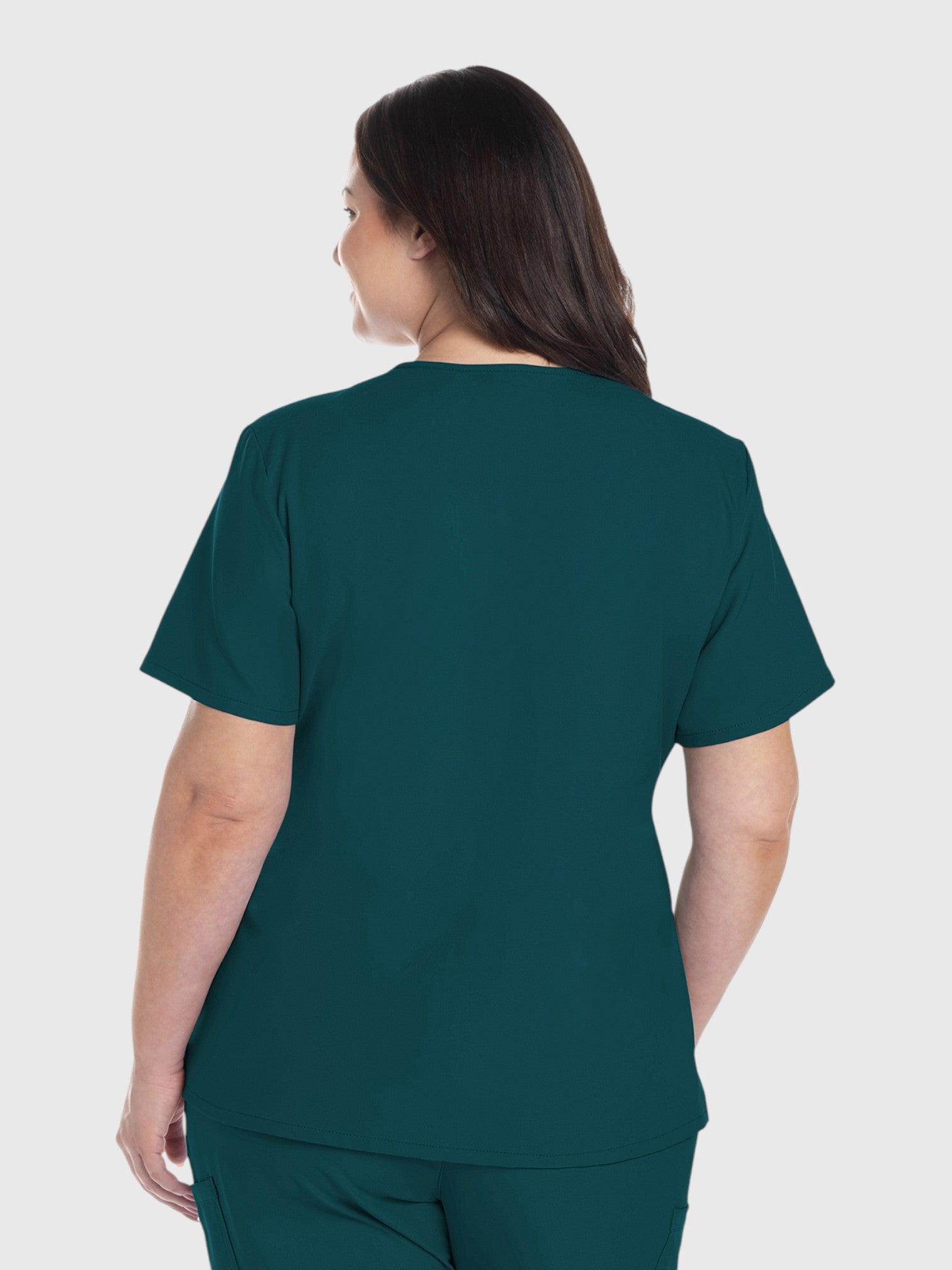 V-Neck Top | Straight Leg Pant 6 Pocket Women's Scrub Set#Color_Caribbean Blue