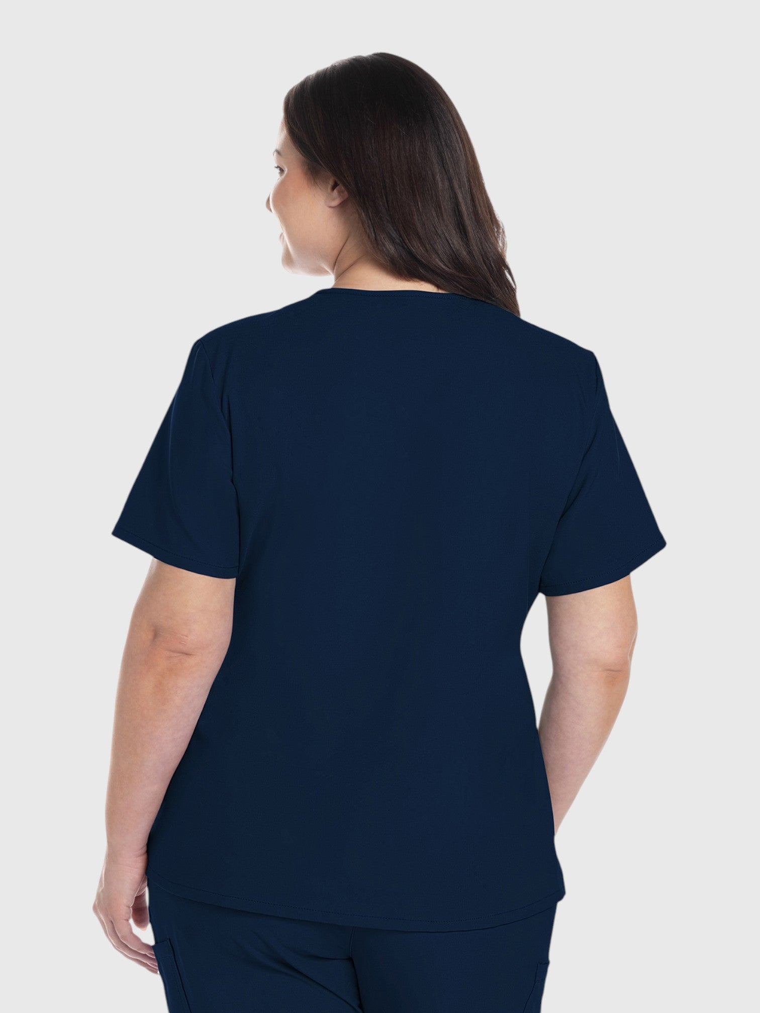 V-Neck Top | Straight Leg Pant 6 Pocket Women's Scrub Set#Color_Navy Blue