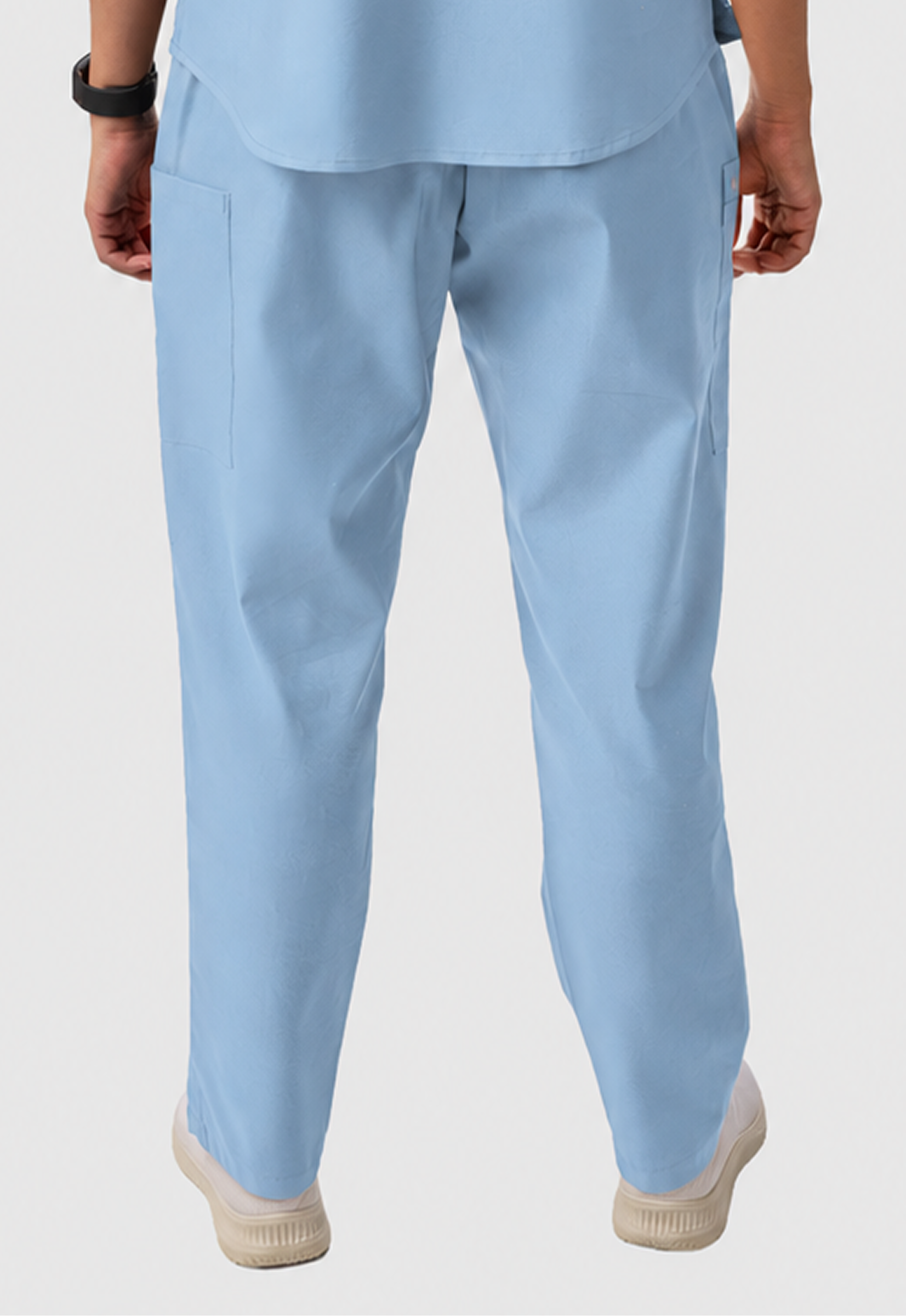Straight 4 Pockets Women's Cotton Scrub Pant#Color_Ceil Blue