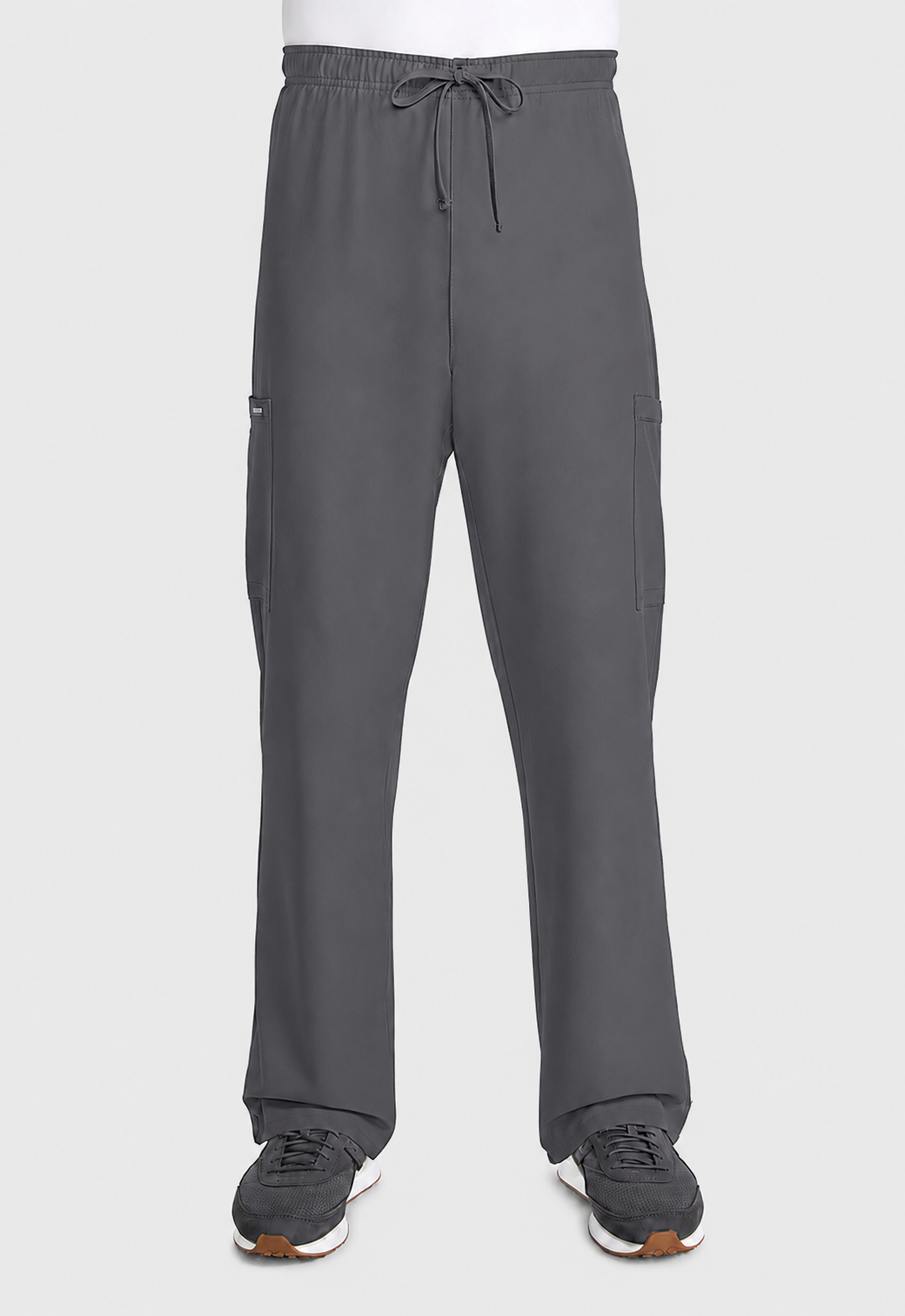 V-Neck Top | Straight Leg Pant 5 Pocket Unisex Scrub Set#Color_Pewter
