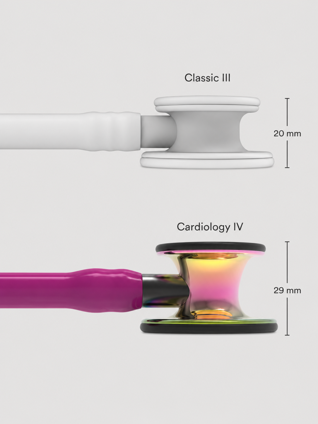 Cardiology IV 6241 with High Polish Rainbow Finish Chestpiece, Raspberry Tube and Somke Stem