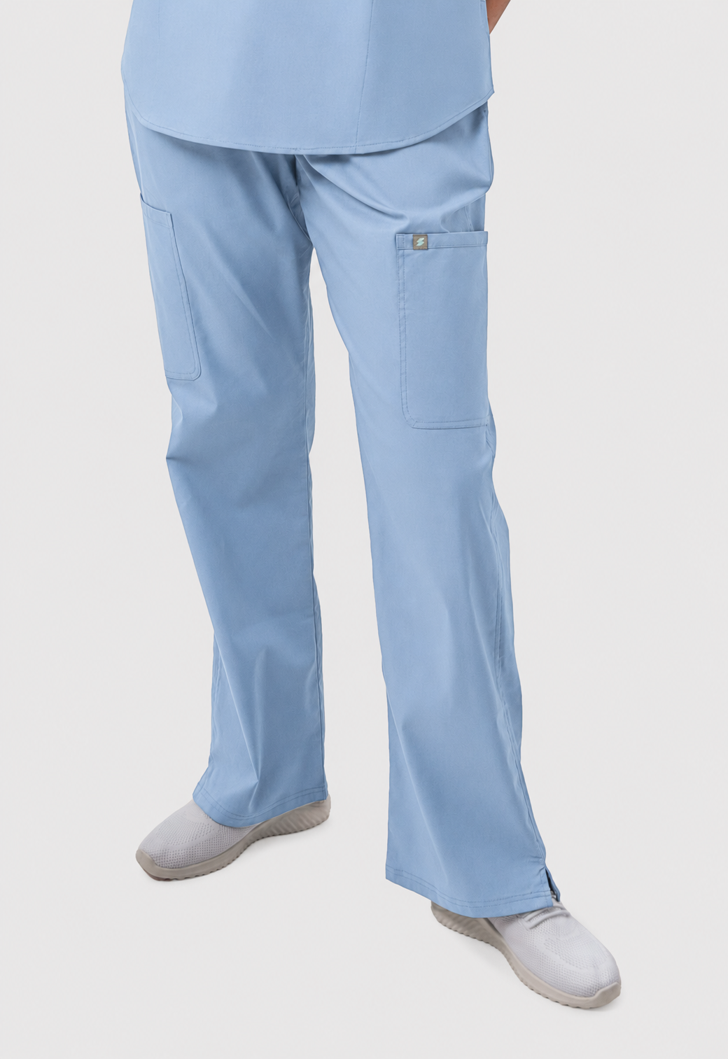 Wide Leg 5 Pockets Women's Scrub Pant#Color_Ceil Blue