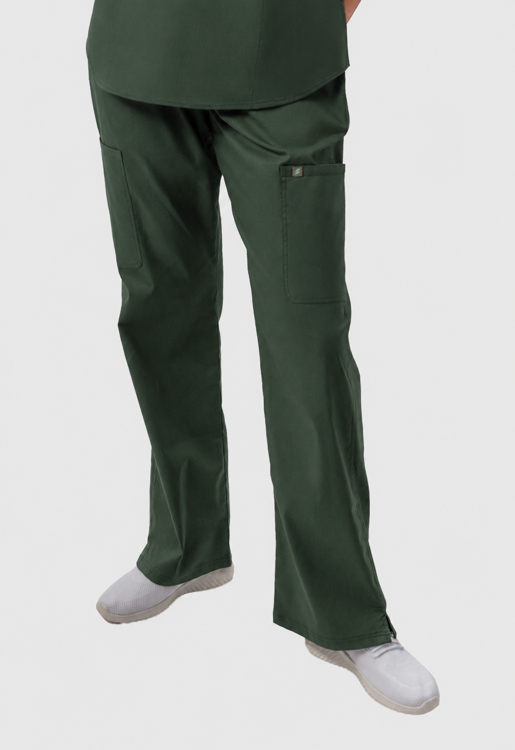 Wide Leg 5 Pockets Women's Scrub Pant#Color_Forest Green