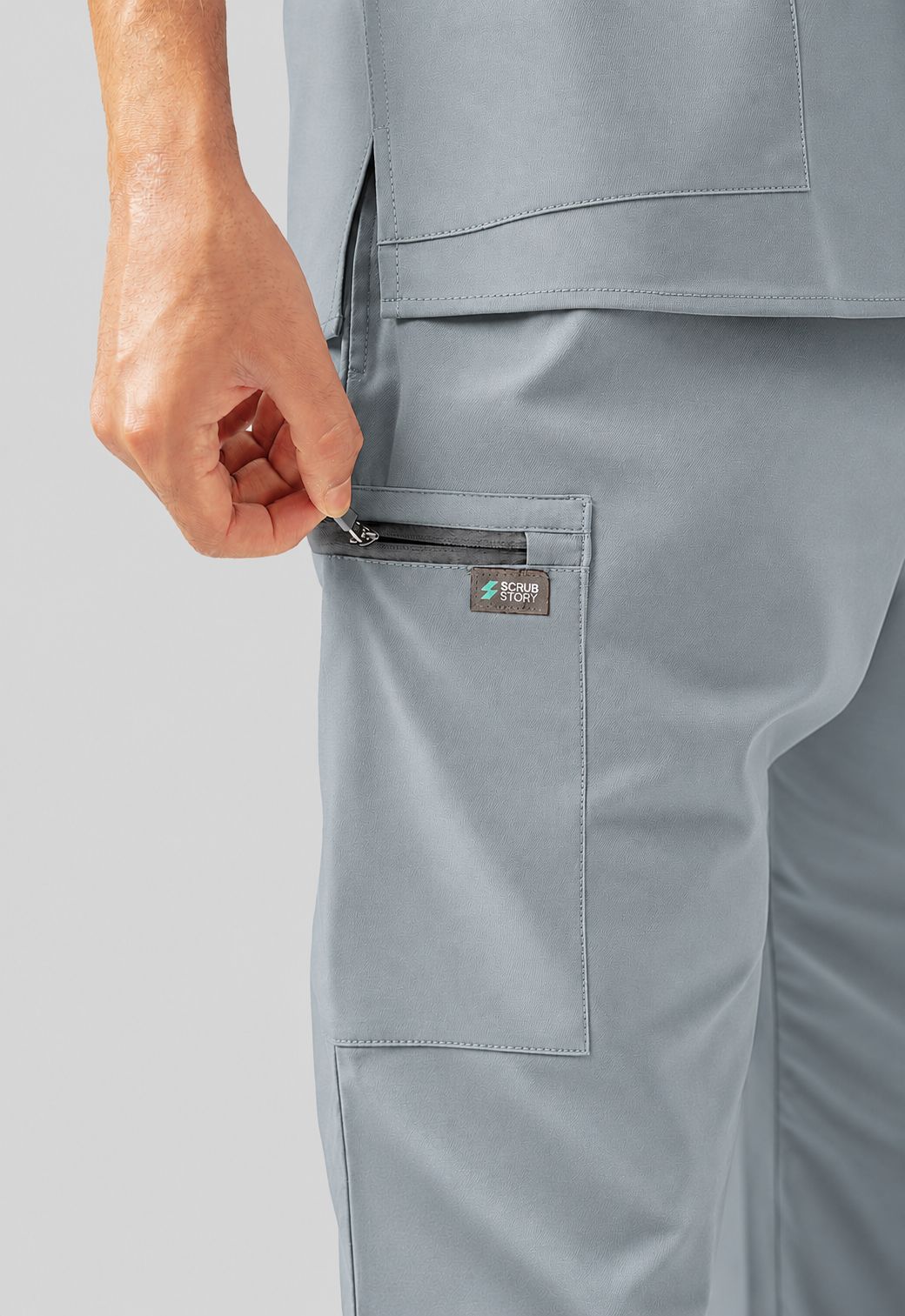 Straight 4 Pockets Women's Cotton Scrub Pant#Color_Slate Grey