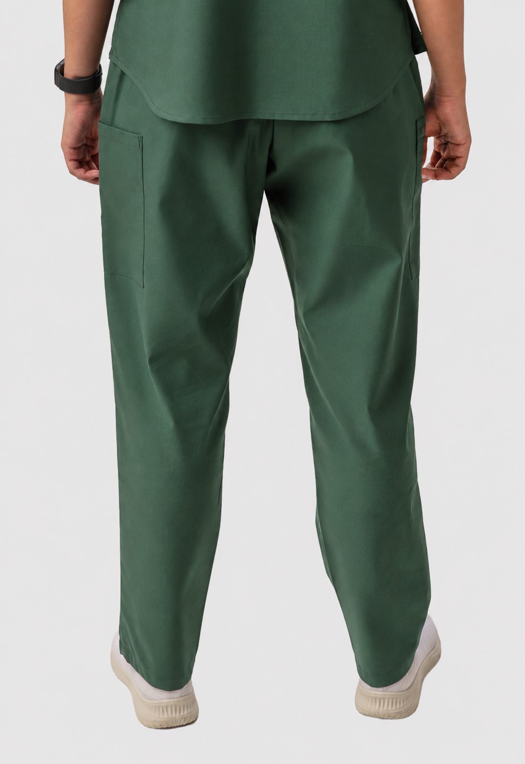 Straight 4 Pockets Women's Cotton Scrub Pant#Color_Forest Green