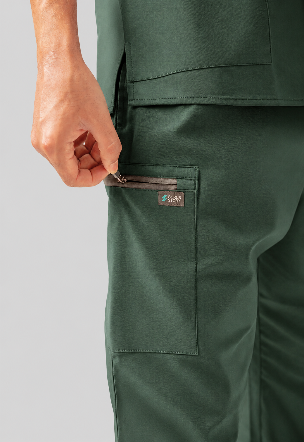 Straight 4 Pockets Women's Cotton Scrub Pant#Color_Forest Green