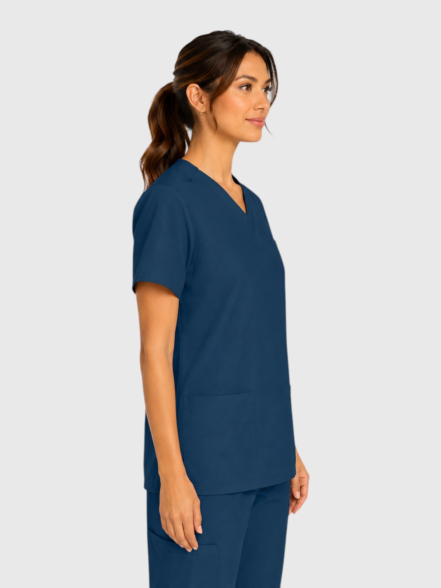 Modern V Neck 2 Pocket Unisex Scrub Top#Color_Caribbean Blue