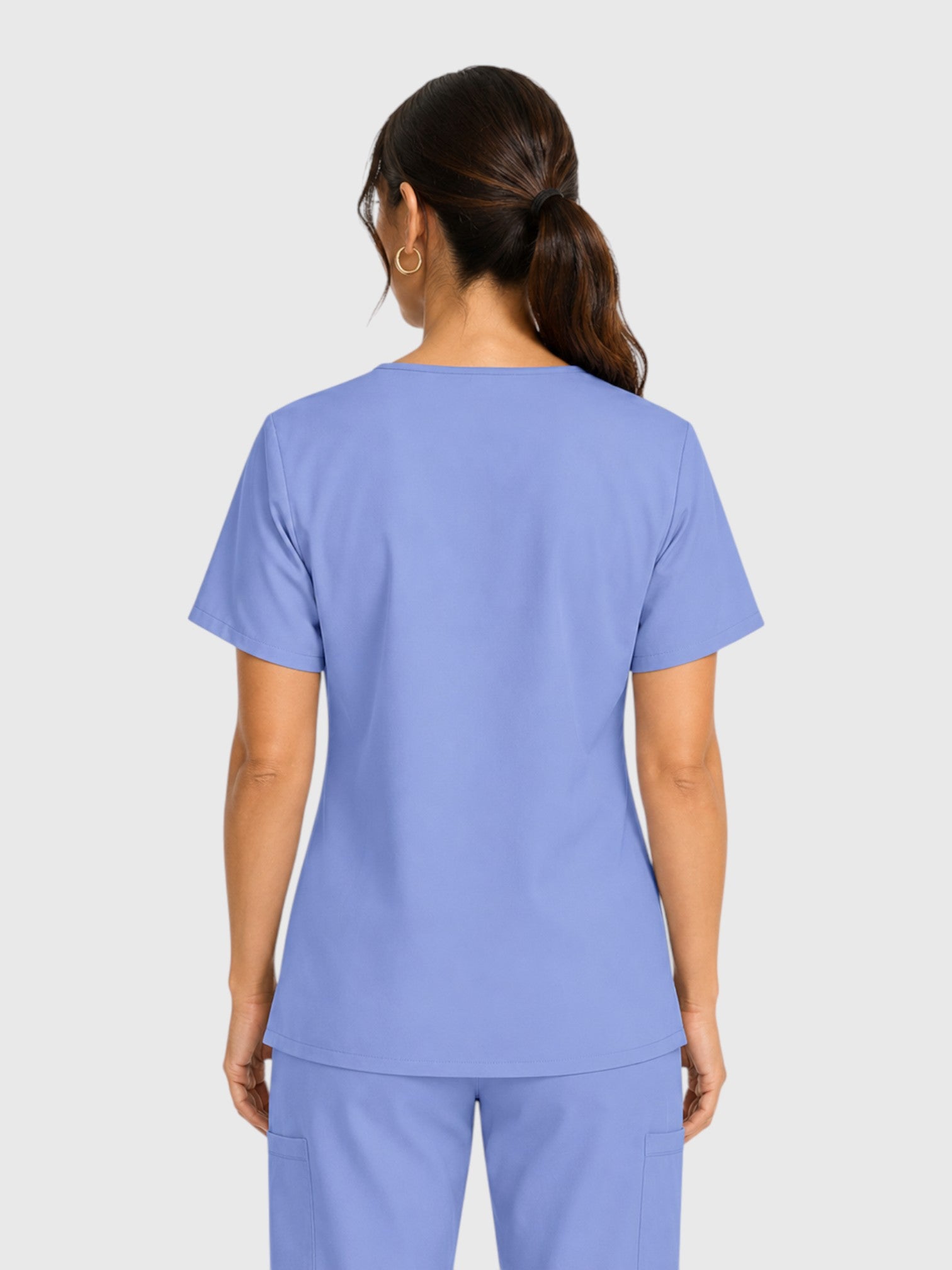 Modern V Neck 2 Pocket Unisex Scrub Top#Color_Ceil Blue