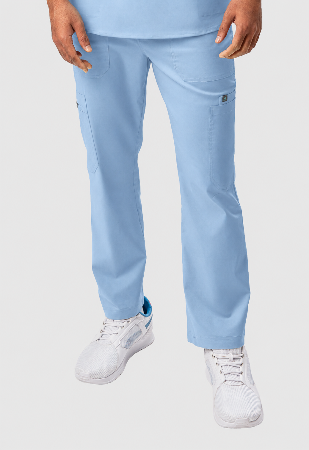 Cargo 6 Pocket Men's Cotton Scrub Pant#Color_Ceil Blue