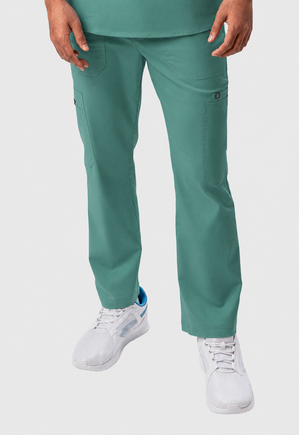 Cargo 6 Pocket Men's Cotton Scrub Pant#Color_Ocean Teal