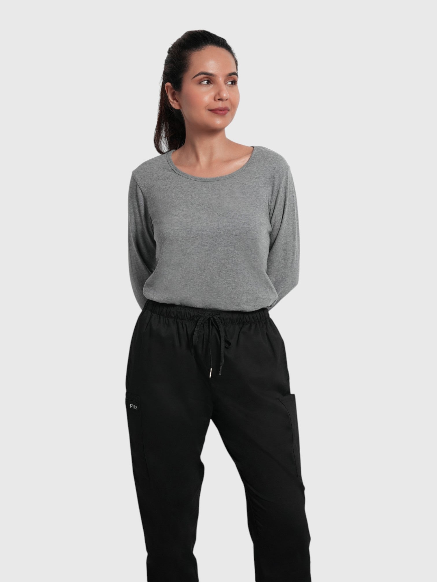 CloudFresh Women Full Sleeve Underscrub#Color_Grey