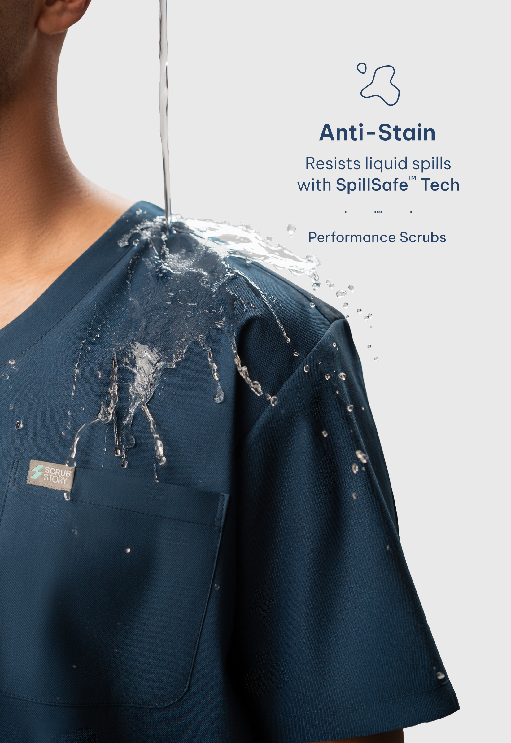 Straight 4 Pockets Women's Cotton Scrub Pant#Color_Air Blue