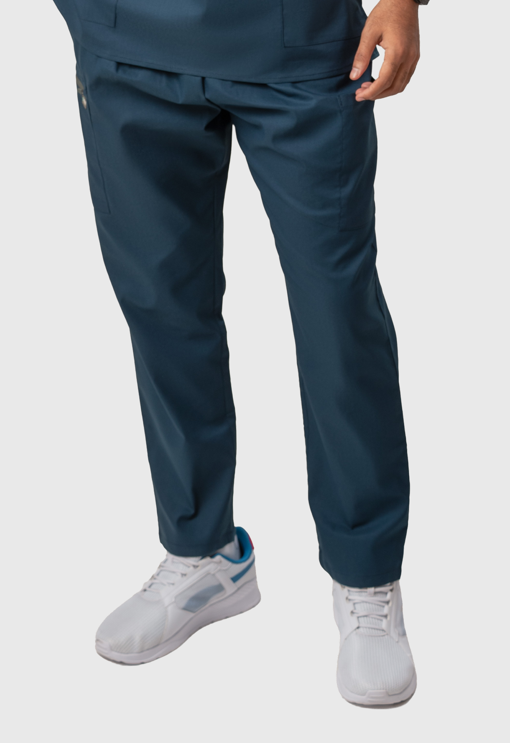 Straight 4 Pockets Men's Cotton Scrub Pant#Color_Air Blue