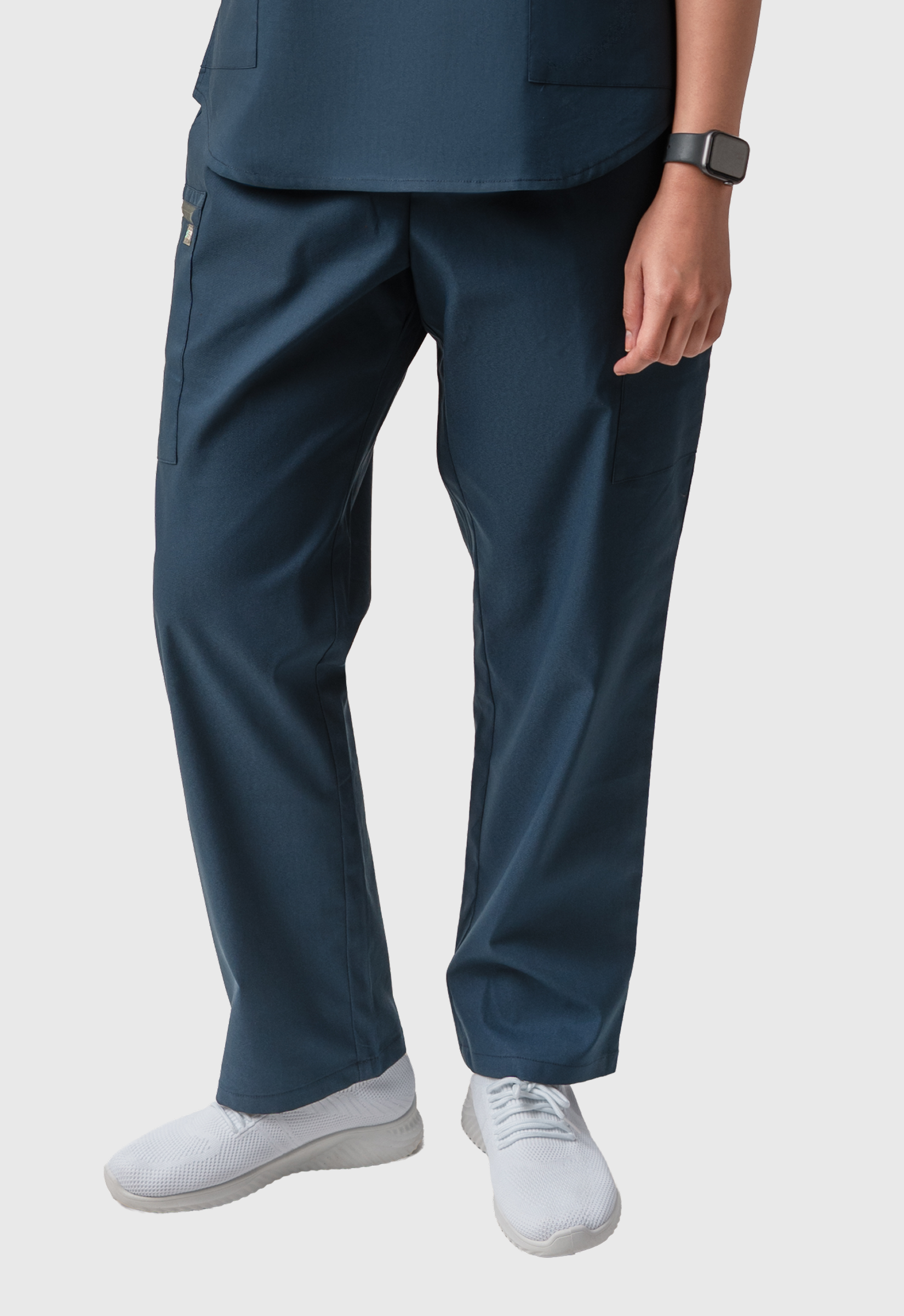 Straight 4 Pockets Women's Cotton Scrub Pant#Color_Air Blue