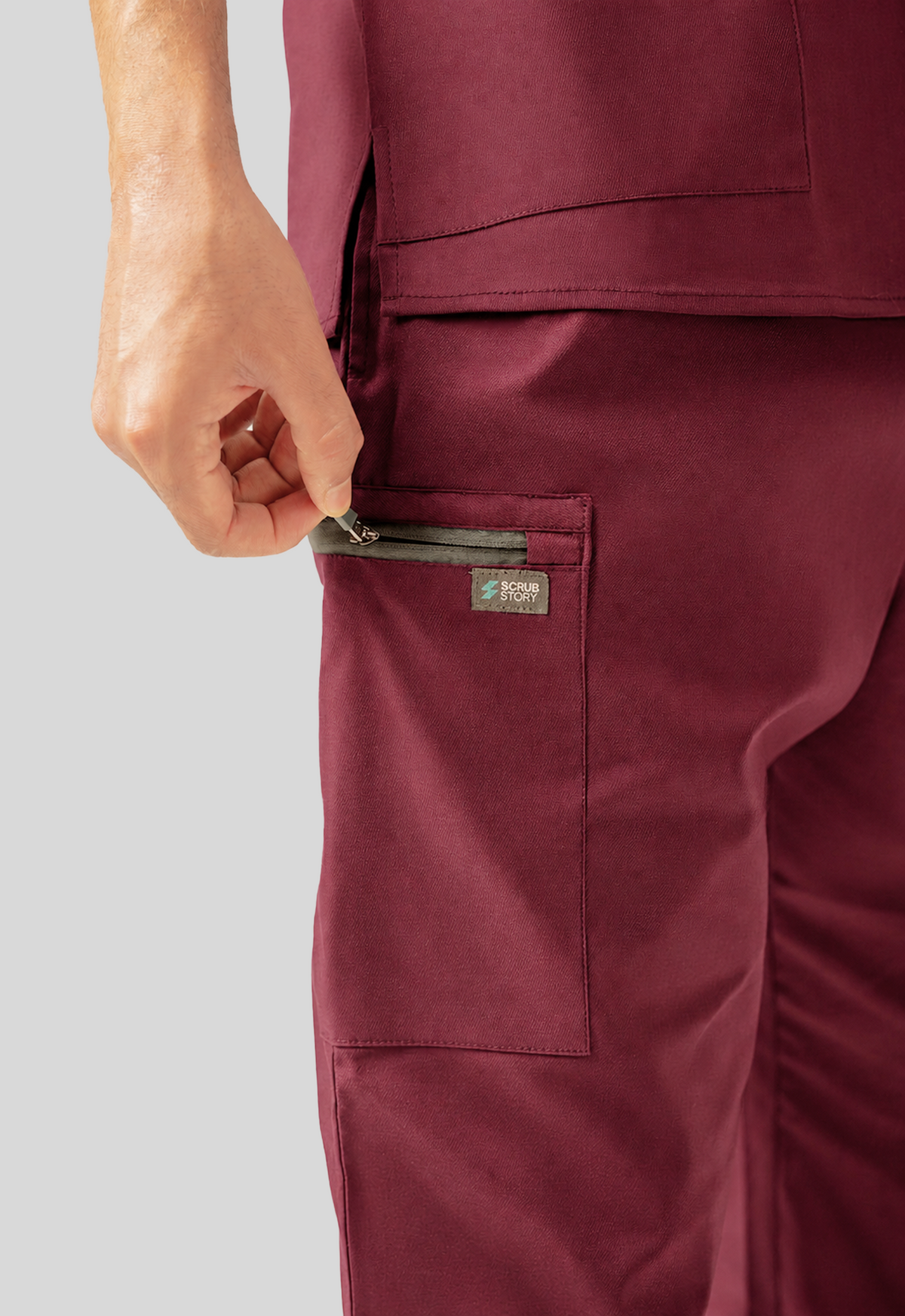 Straight 4 Pockets Women's Cotton Scrub Pant#Color_Royal Plum