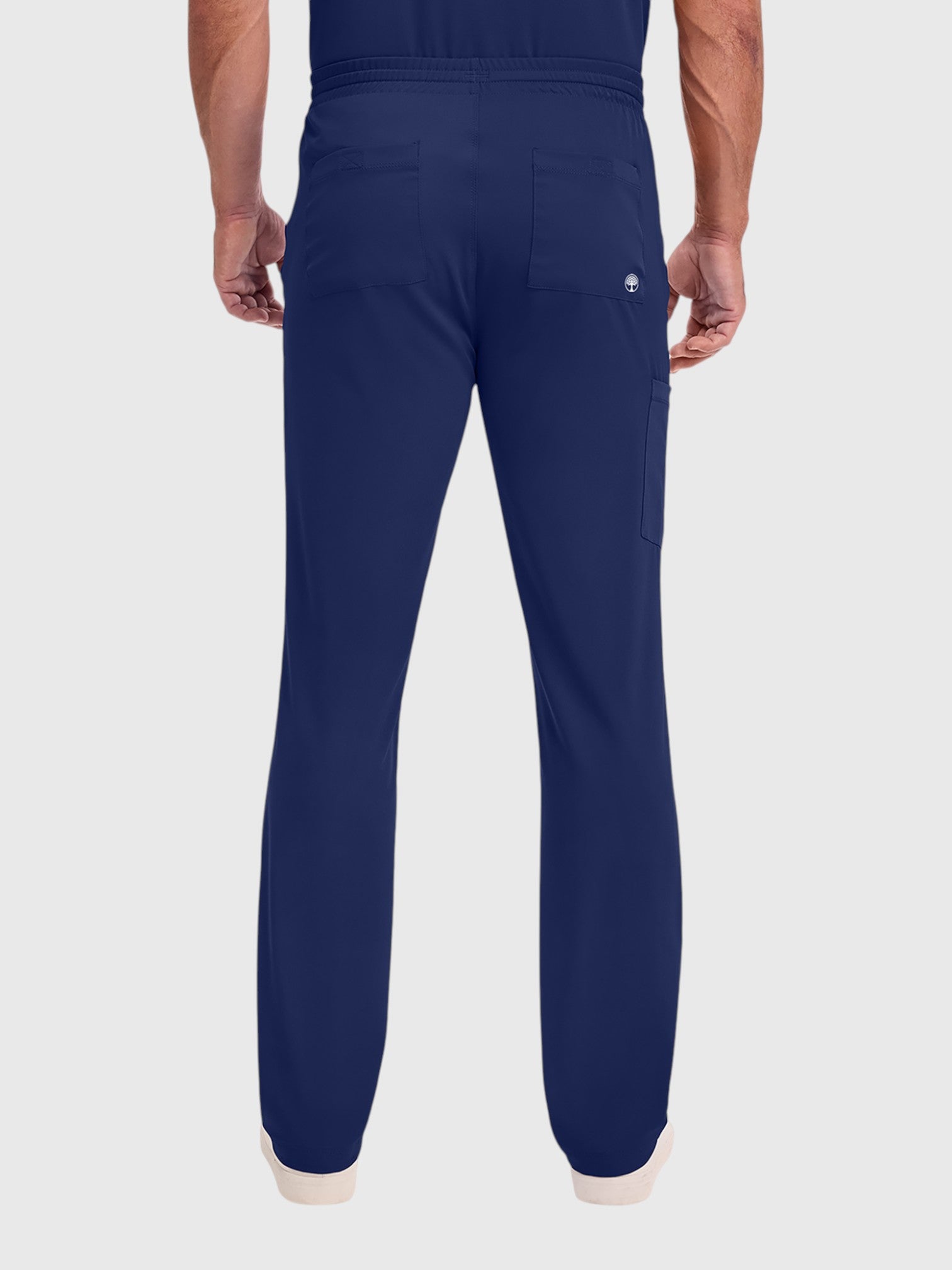 V-Neck Top | Cargo Pant 10 Pocket Men's Scrub Set#Color_Navy Blue