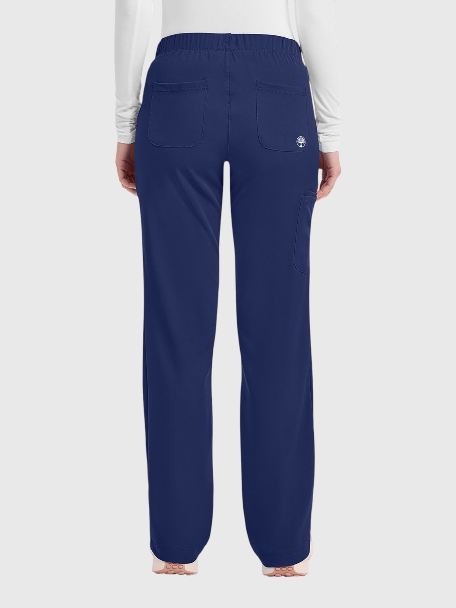 V-Neck Top | Cargo Pant 10 Pocket Women's Scrub Set#Color_Navy