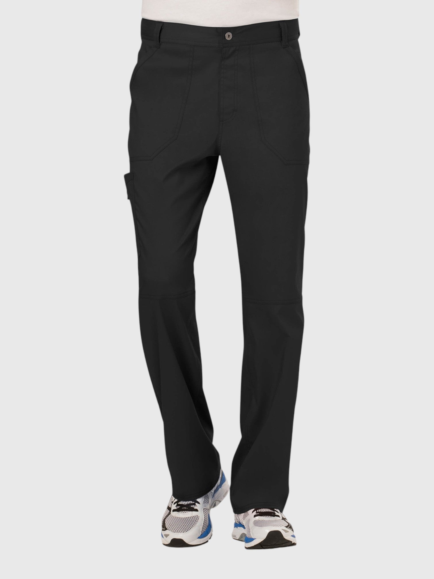 Mid Rise Tapered Leg 7 Pockets Men’s Scrub Pant#Color_Black