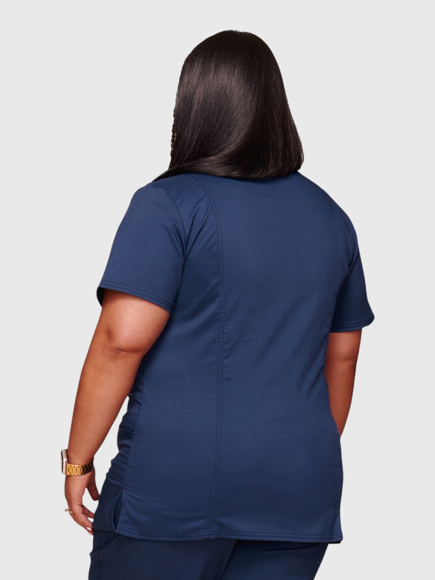 Modern V Neck 3 Pocket Women’s Scrub Top#Color_Navy Blue