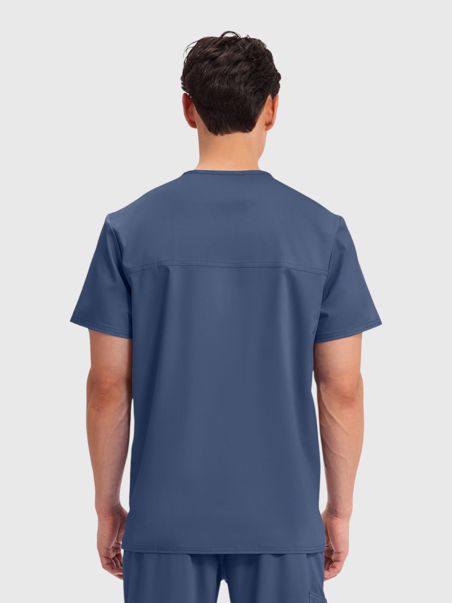 Modern V Neck 3 Pocket Men’s Scrub Top#Color_Navy Blue