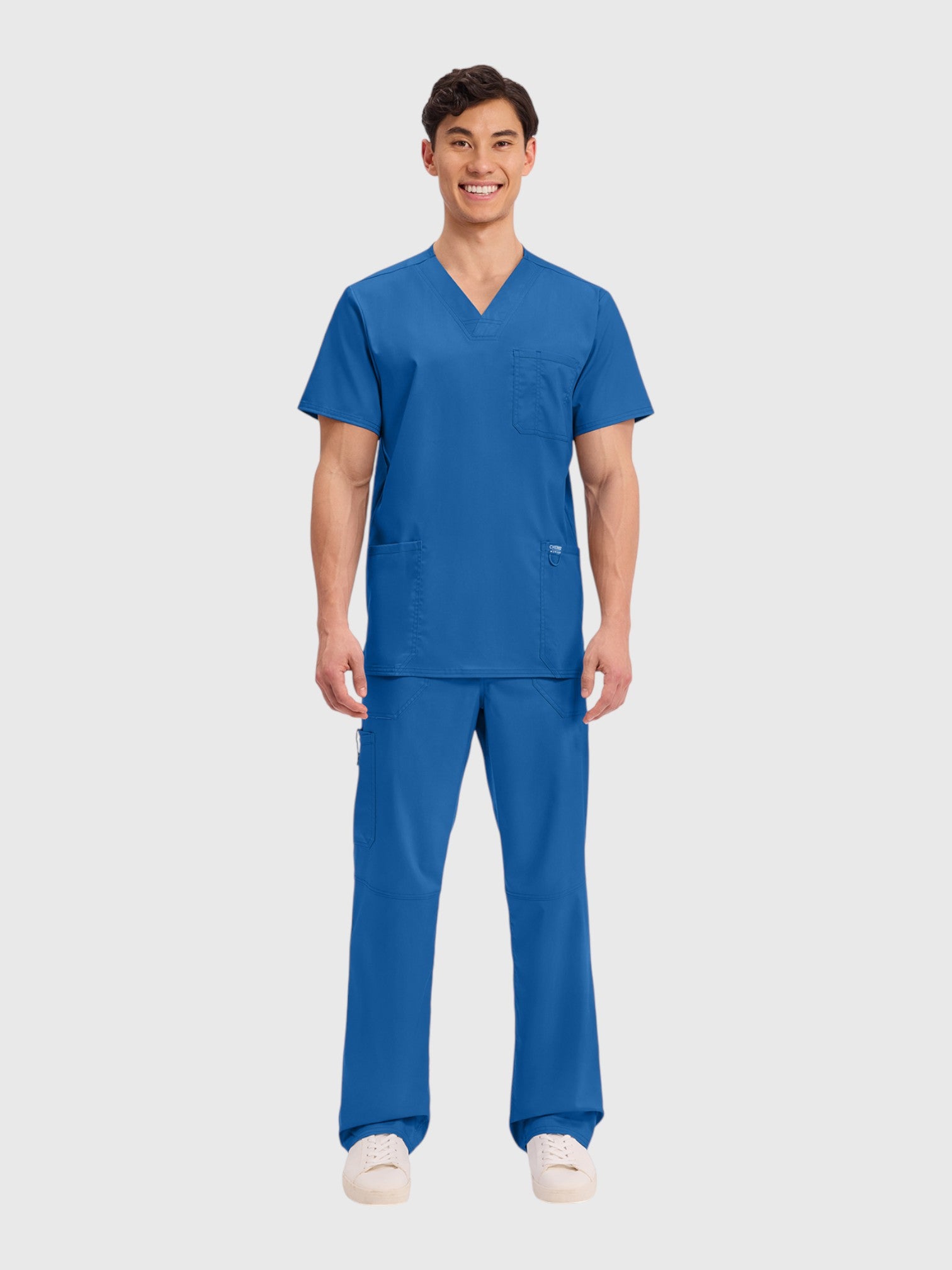 Modern V Neck 3 Pocket Men’s Scrub Top#Color_Royal Blue