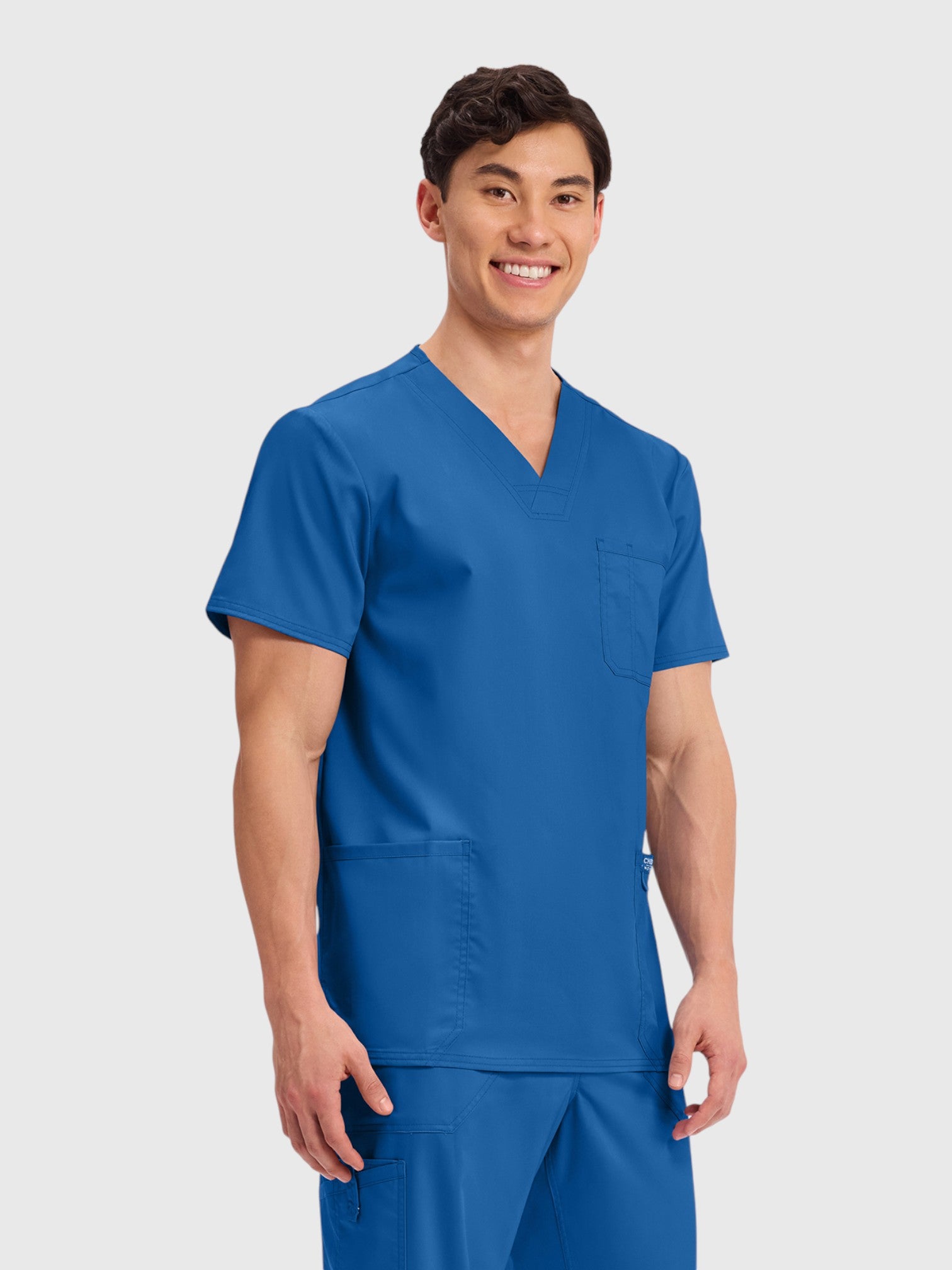 Modern V Neck 3 Pocket Men’s Scrub Top#Color_Royal Blue