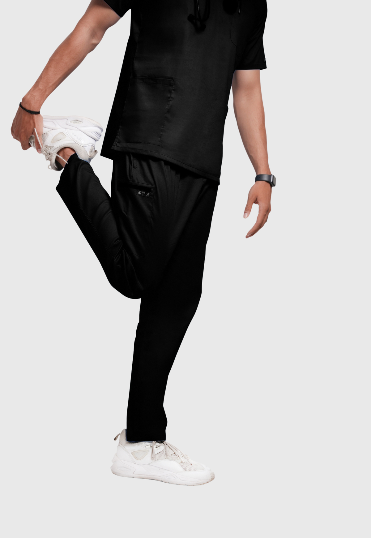 Scrub Pant - Men's Cotton 4 Pockets#color_Kohl Black