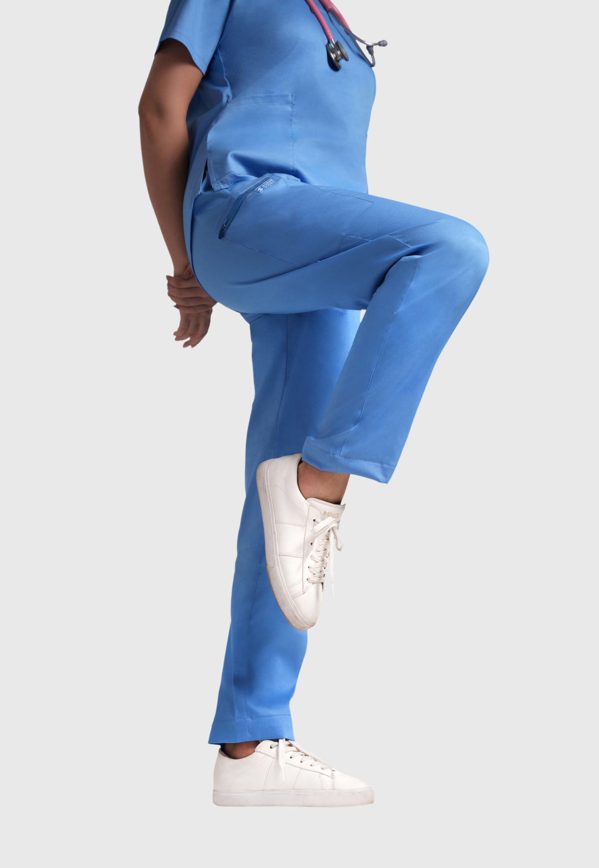 Scrub Pant - Women's Cotton 4 Pockets#color_Ceil Blue