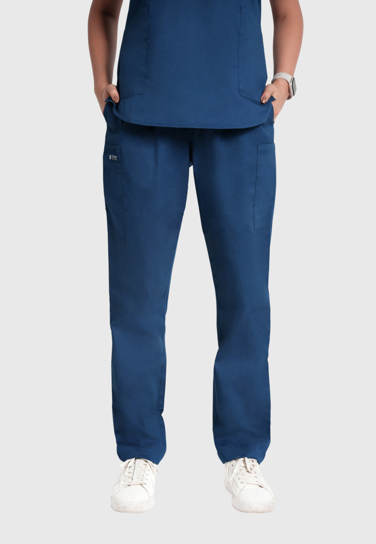 Scrub Pant - Women's Cotton 4 Pockets#color_Air Blue
