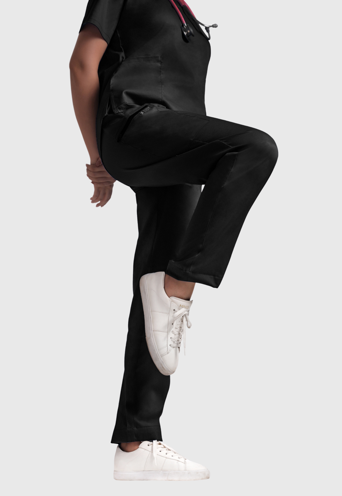 Scrub Pant - Women's Cotton 4 Pockets#color_Kohl Black