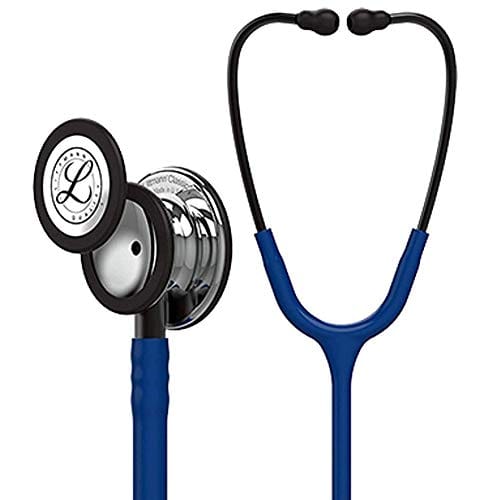 3M™ Littmann® Classic III™ Monitoring Stethoscope, Mirror - Finish Chestpiece, Navy Blue Tube, Smoke Stem,5863