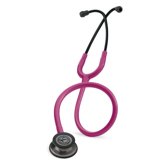 3M™ Littmann® Classic III™ Monitoring Stethoscope, Smoke-Finish Chestpiece, black stem and headset, Raspberry Tube,5871