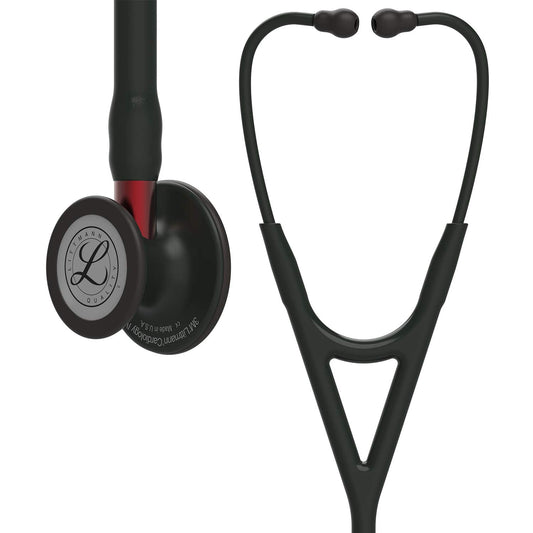 3M™ Littmann® Cardiology IV Stethoscope, 6200, black tube, black chestpiece, red stem
