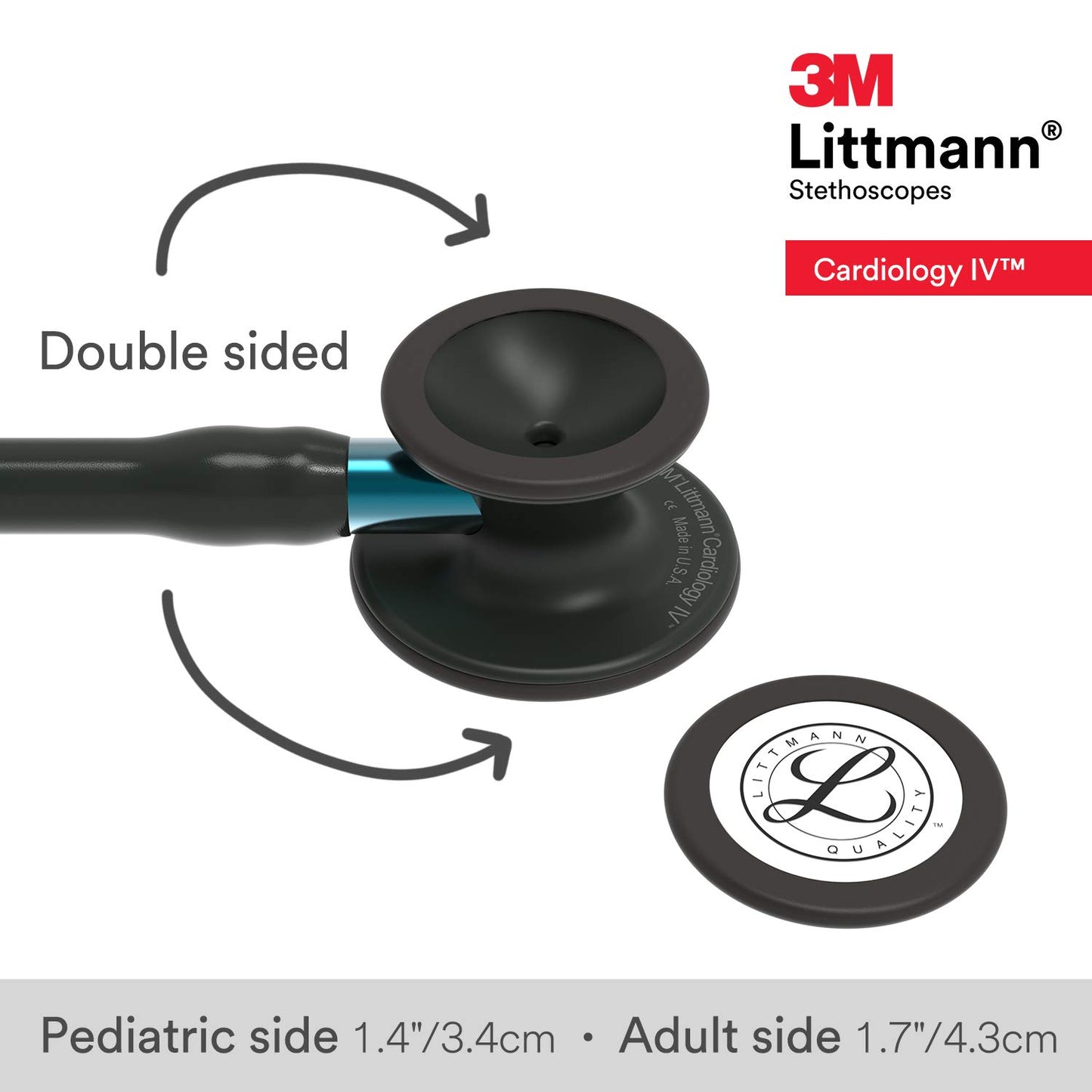 3M™ Littmann® Cardiology IV Stethoscope, 6201, black tube, black chestpiece, blue stem