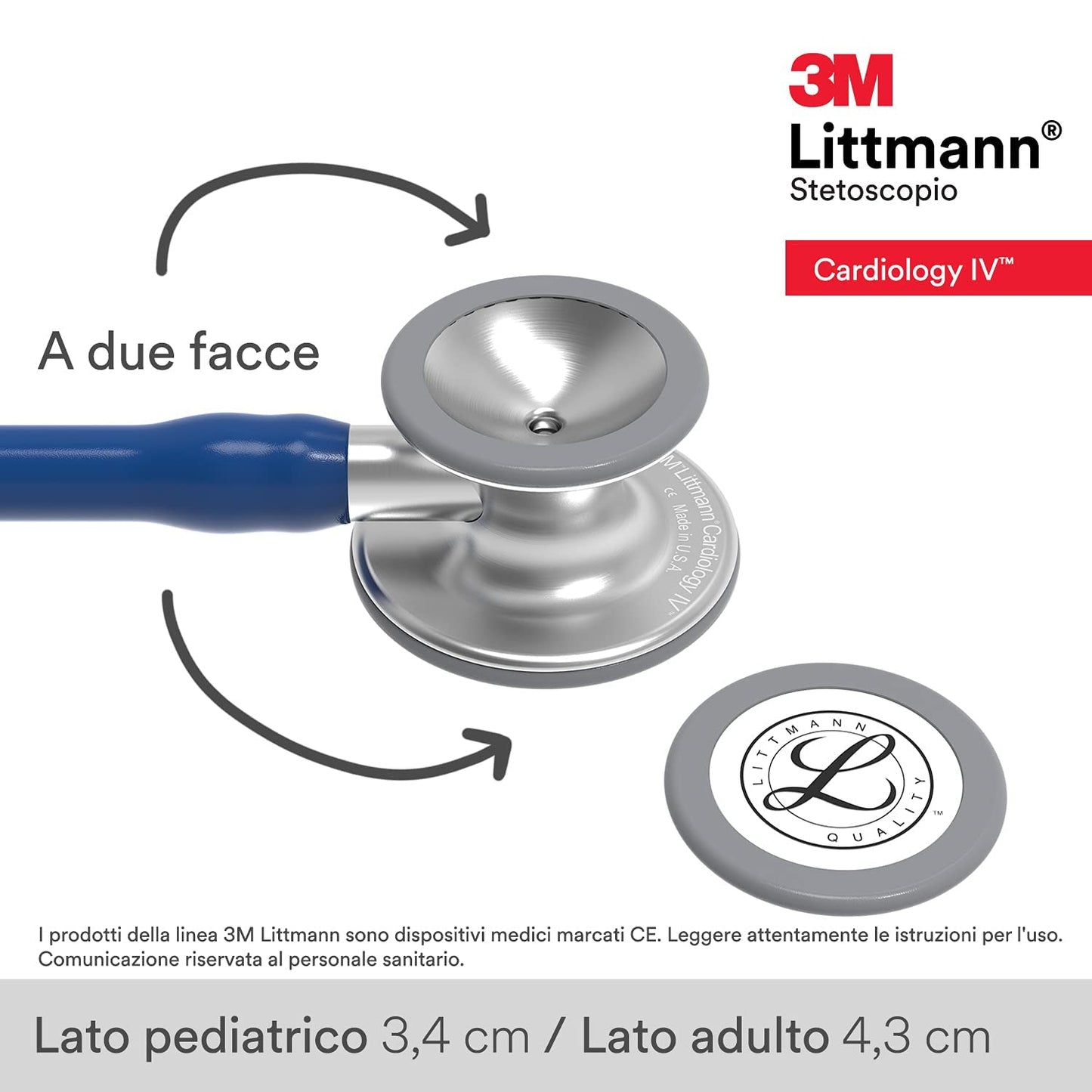 3M™ Littmann® Cardiology IV™ Stethoscope, Standard-Finish Chestpiece, Navy Blue Tube, 27 inch, 6154